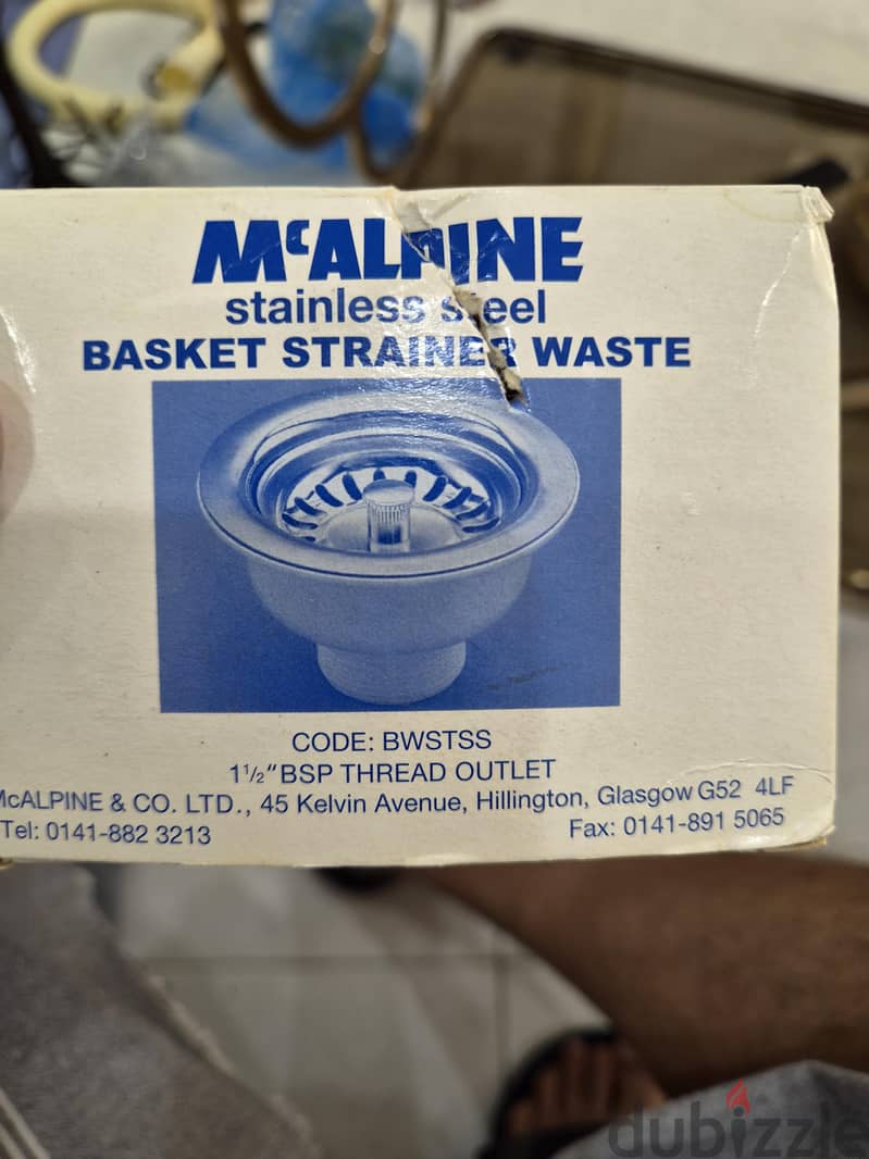 Mcalpine basket strainer waste made in Scotland 2