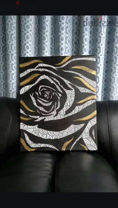 Black Rose Painting