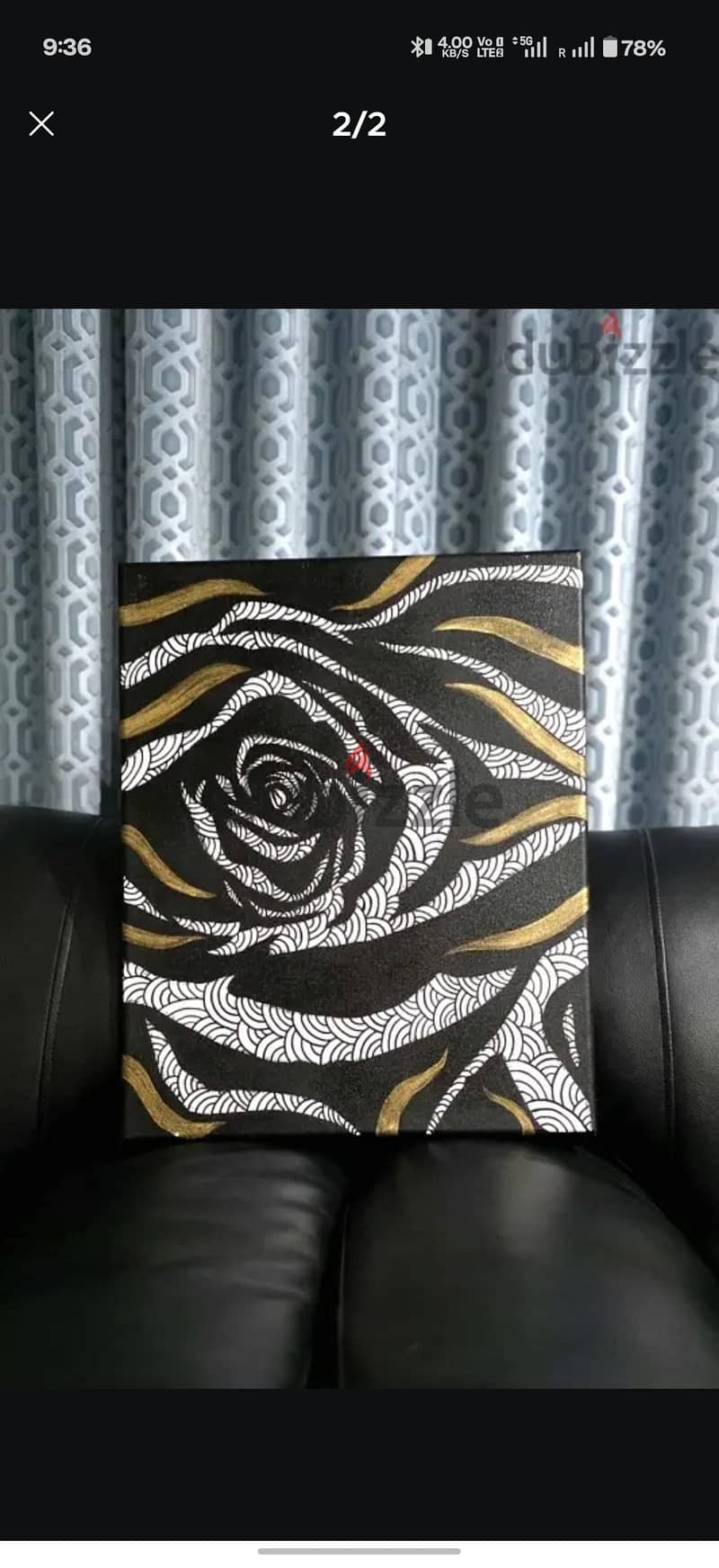 Black Rose Painting 1