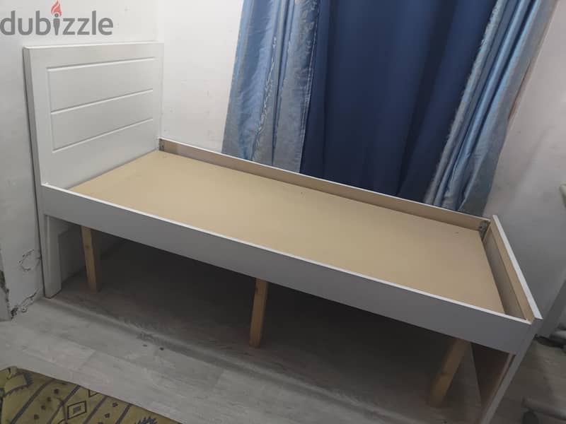single bed wooden with mattress 15kd 1