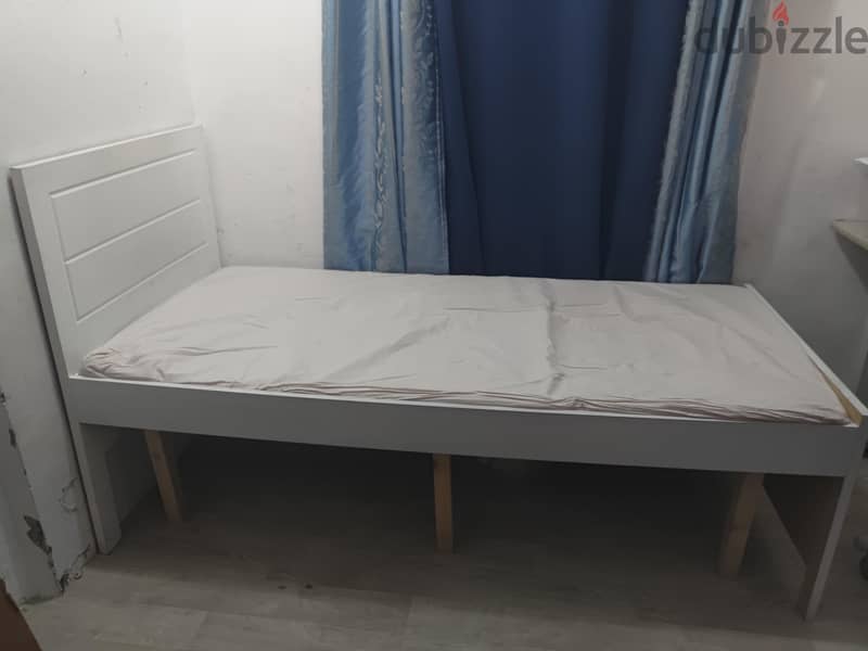 single bed wooden with mattress 15kd 3