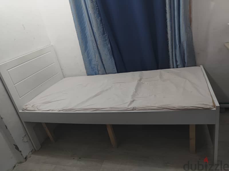 single bed wooden with mattress 15kd 4