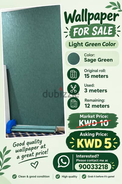 Wallpaper for Sale – Light Green Color 