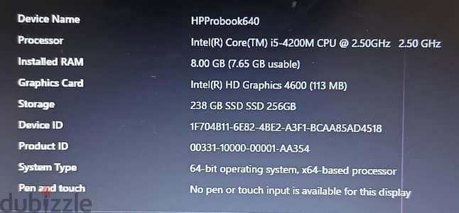 HP ProBook 640 G1 – Intel Core i5 4th Gen, 8GB RAM, 256GB SSD