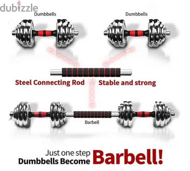 Set dumbbell  20 kg new with box and bar 4