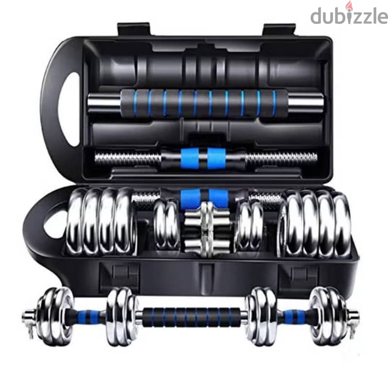 Set dumbbell  20 kg new with box and bar 7