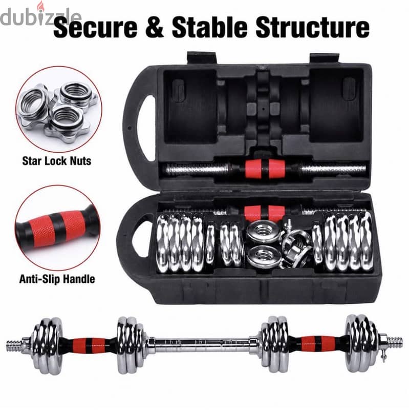 Set dumbbell  20 kg new with box and bar 15
