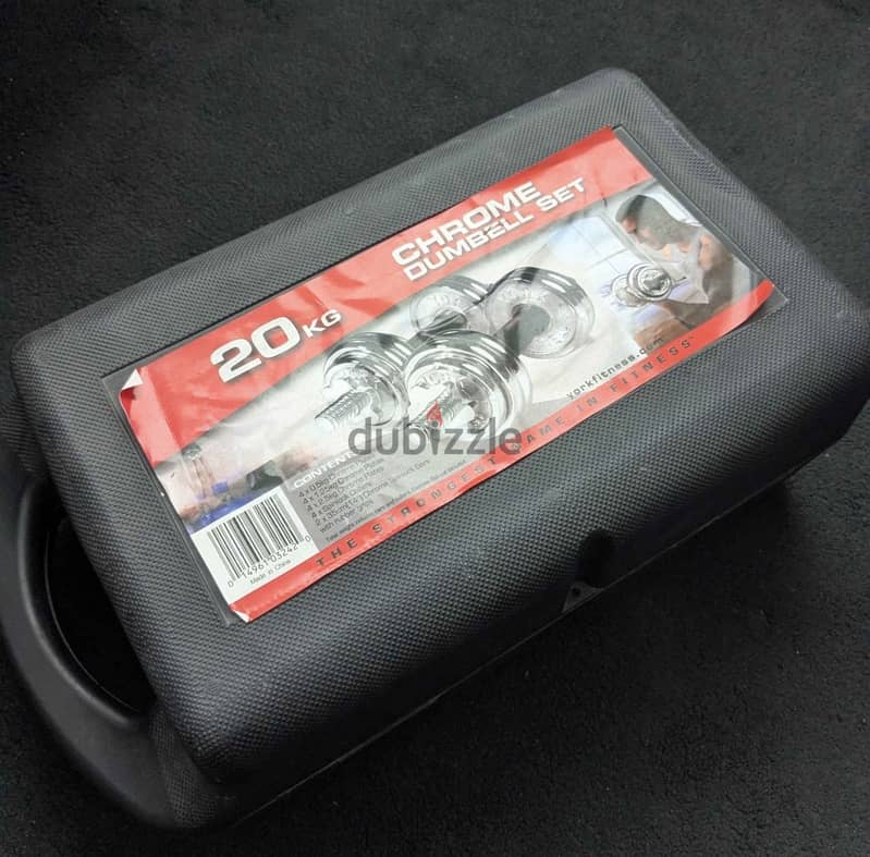Set dumbbell  20 kg new with box and bar 17