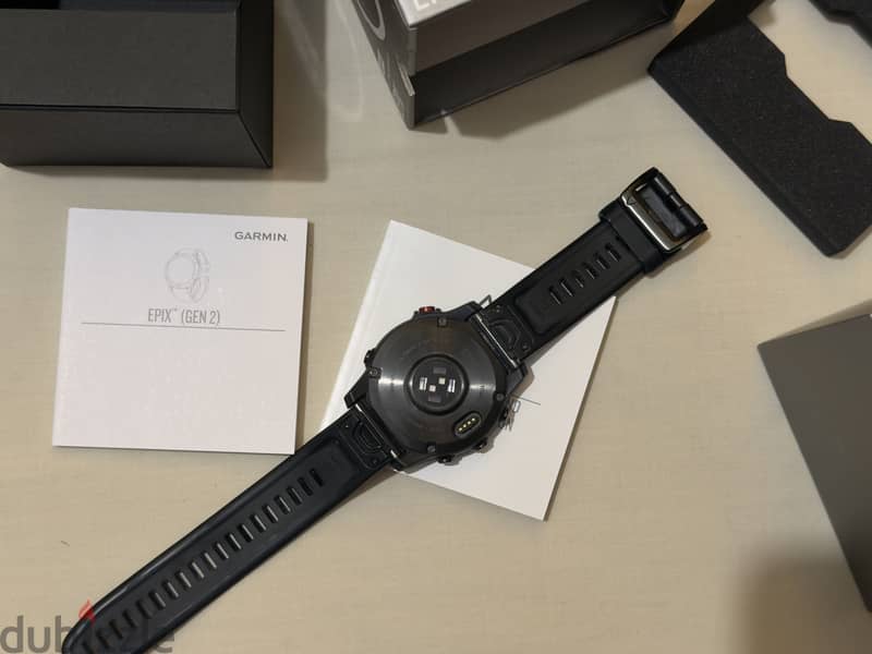 GARNIN EPIX GEN 2 BLACK CARBON GRAY DLC TITANIUM SILICONE BAND 6