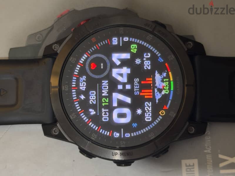 GARNIN EPIX GEN 2 BLACK CARBON GRAY DLC TITANIUM SILICONE BAND 9