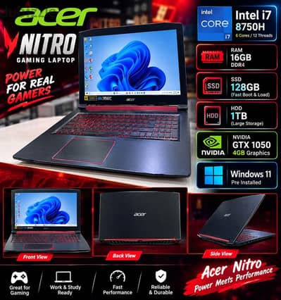 Acer nitro Intel i7 8750H Ram 16GB. DDR4. SSD
