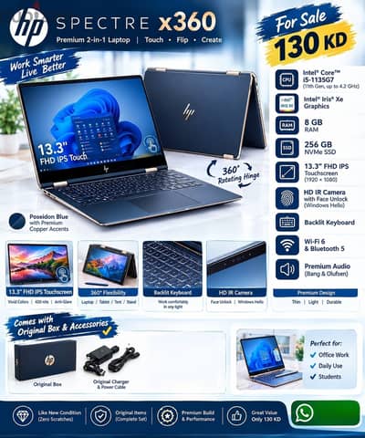 HP Spectre x360 13" Convertible PC MINT Condition with Original Box