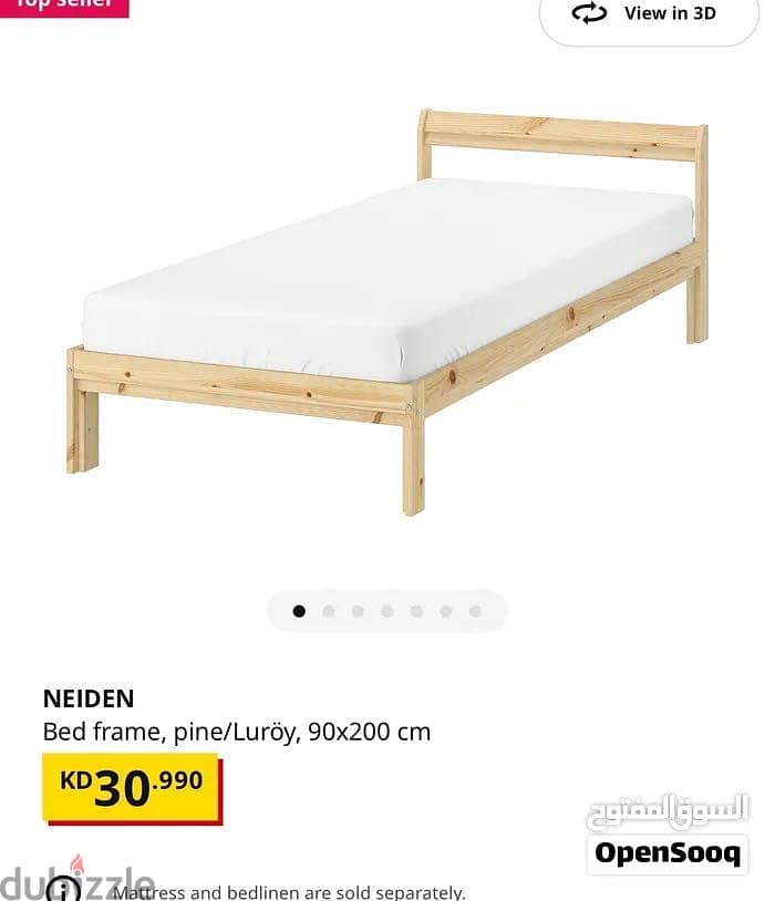 IKEA single bed with mattress 90x200 3