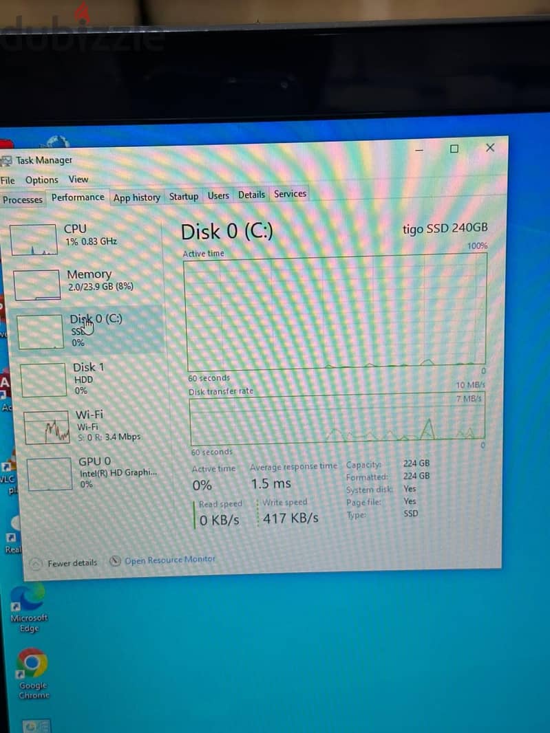 SSD 240GB. HDD 2TB NvidiaGB.  Screen 17.3 inch 1