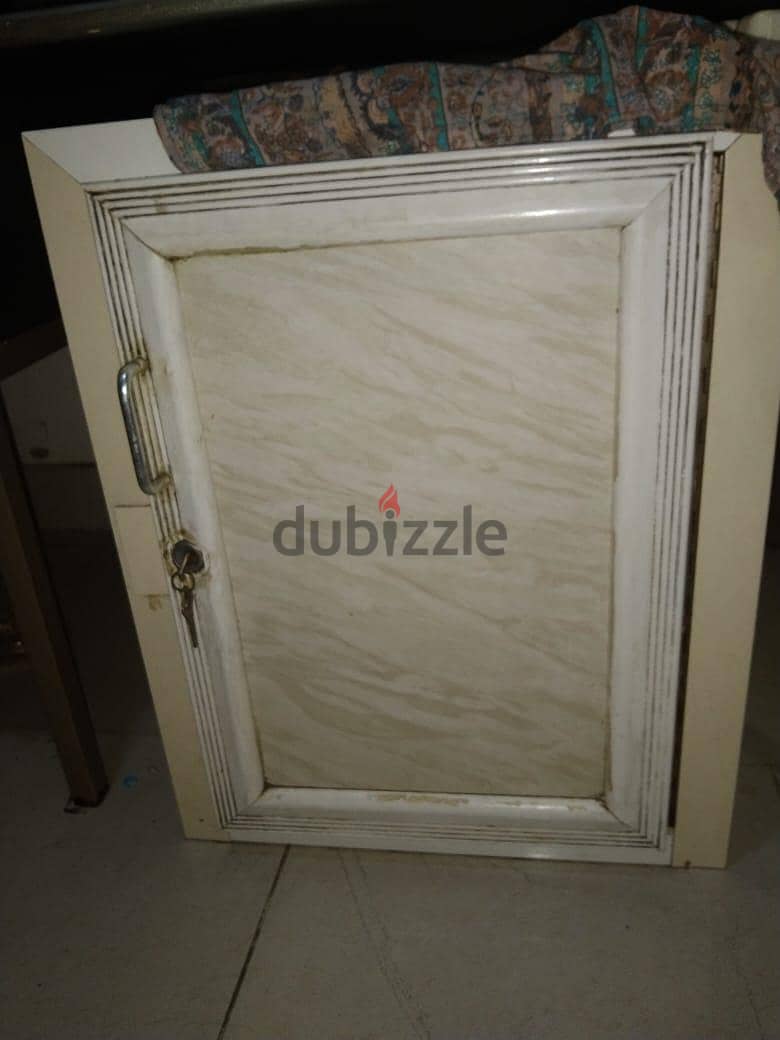 Kitchen Table with small aluminium section cupboard 4