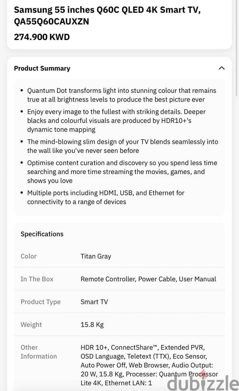 For Sale - 55 inches Samsung QLED 4K smart TV 2