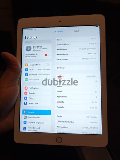apple ipad 5th generation with simcard option neat and good condition
