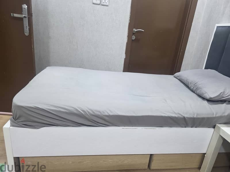 Good Condition Single Bed with Storage Drawer + Mattrees 1