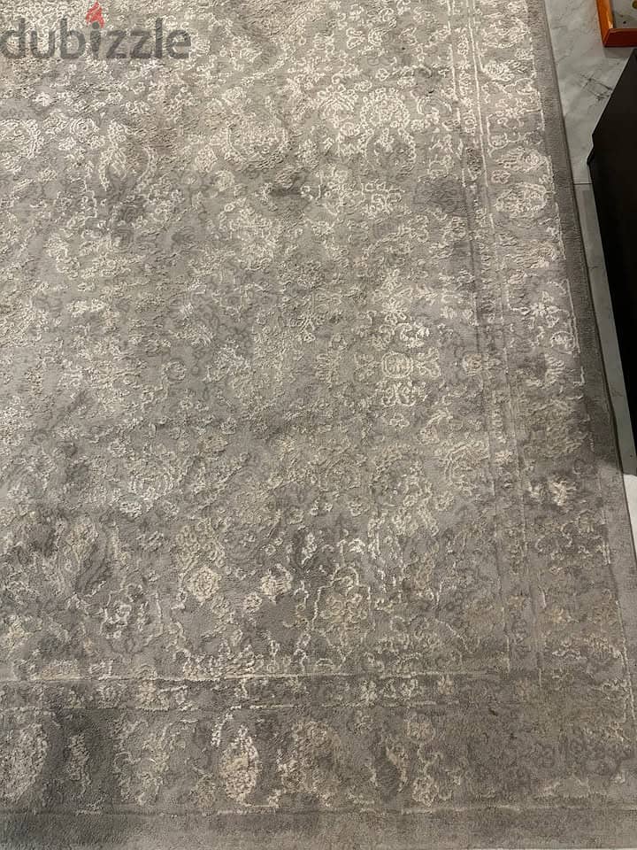 Large Dense Floral Area Rug — 310x250cm, Grey 4