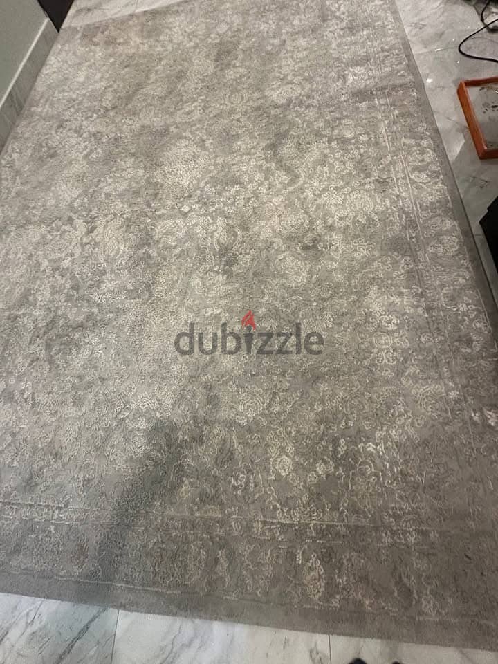 Large Dense Floral Area Rug — 310x250cm, Grey 6