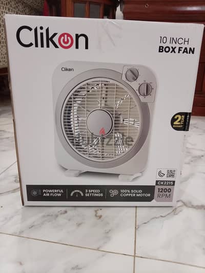Clickon 10 inch box fan for sale
