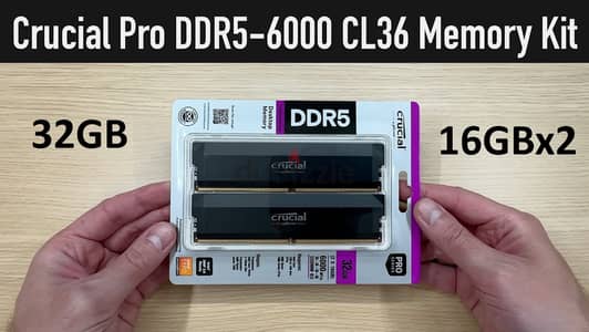 Crucial 32GB DDR5 RAM Kit (2x16GB) 6000MTs CL36