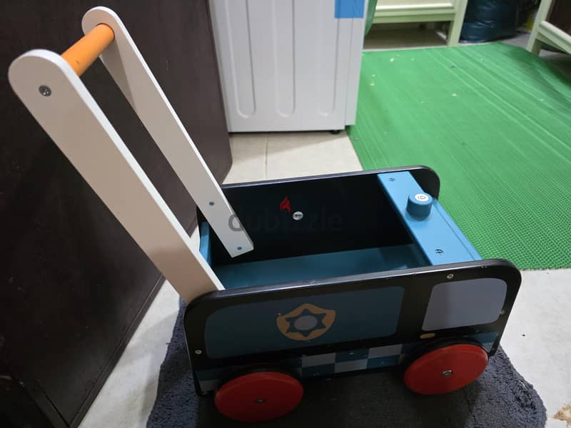 [FOR SALE] Children's Wooden Police Wagon / Walker 3