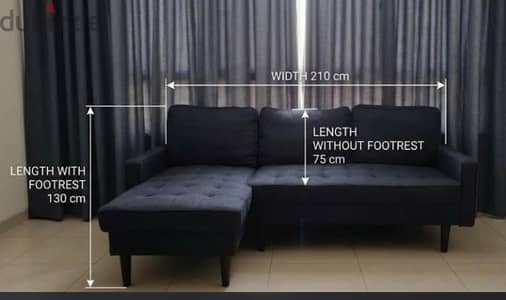 dark blue sofa