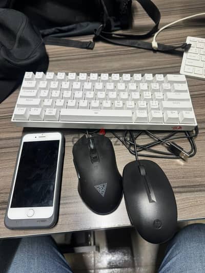 Razer gaming mouse and HP mouse