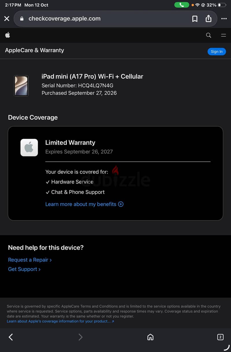 Ipad ( A17Pro )mini 512 gb cellular +wifi 4