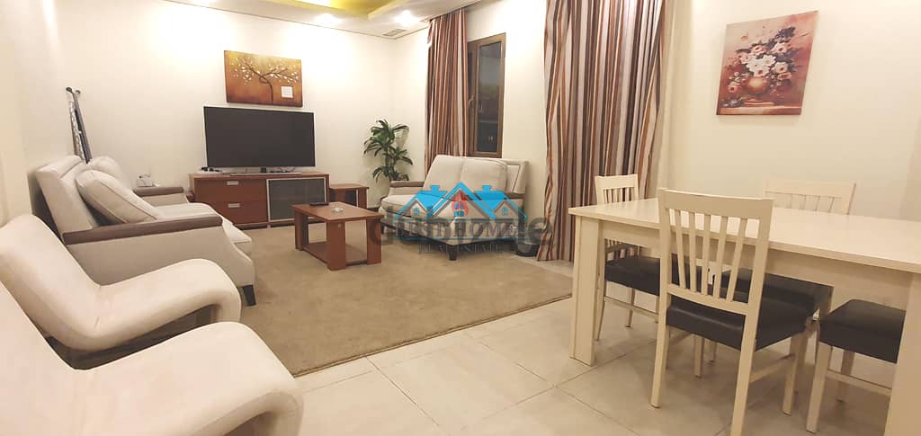 Furnished 2 Bedroom Apartment with Pool & Gym in Salwa 2