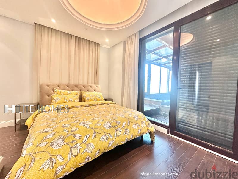 Seaview Furnished 3-Bedroom Floor with Private Pool in Salmiya 7