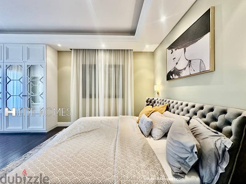 Seaview Furnished 3-Bedroom Floor with Private Pool in Salmiya 12