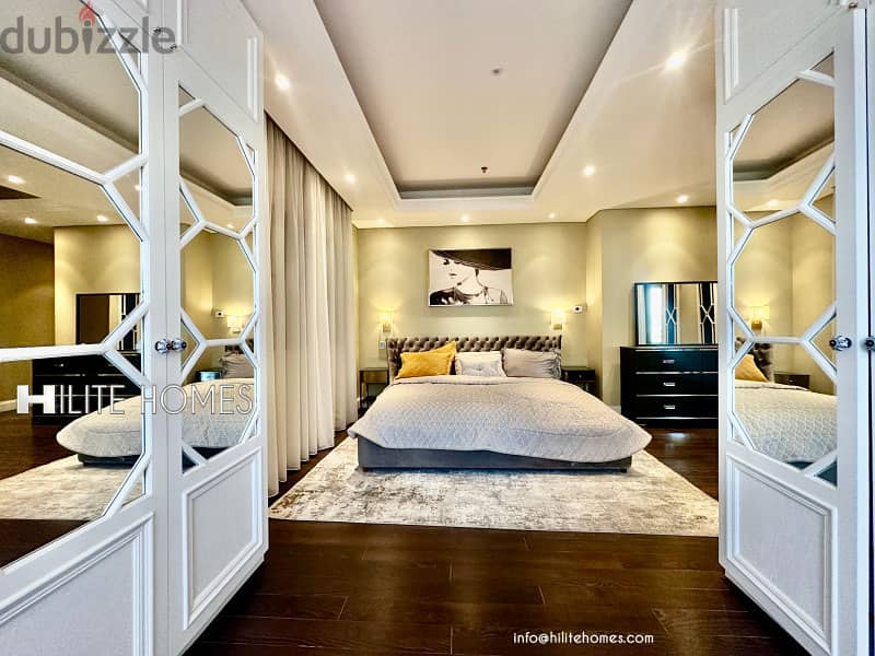 Seaview Furnished 3-Bedroom Floor with Private Pool in Salmiya 13