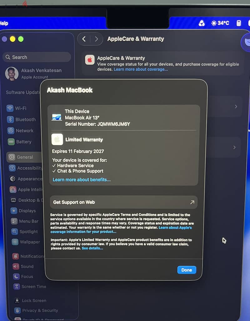 Macbook air M4 13.6" 16/512 4