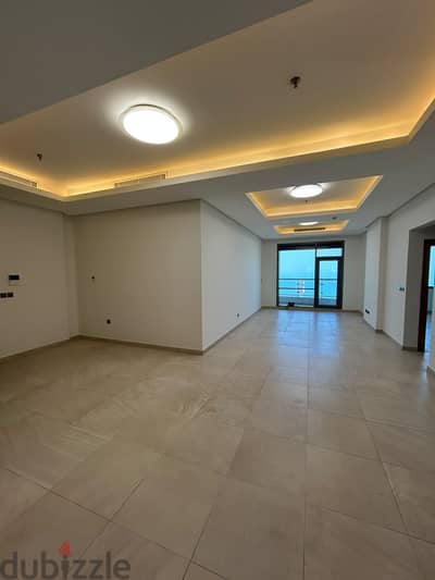 Semi-furnished apartment with a sea view for rent in Salmiya.