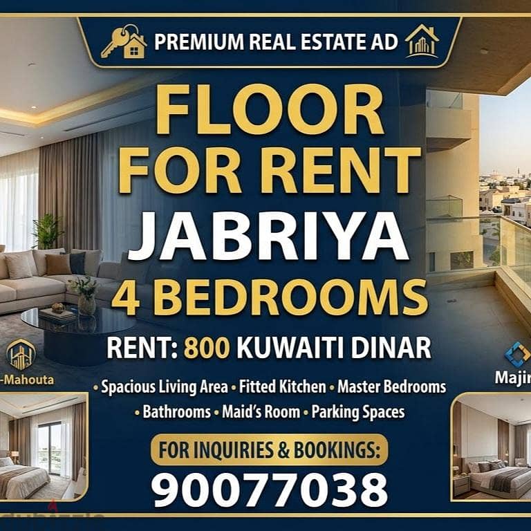 Floor for rent in Jabria 4 bed block 11 2