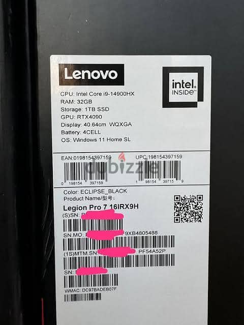 New Lenovo Legion Pro 7i core i9 RTX 4090 32GB Ram 1TB SSD 2