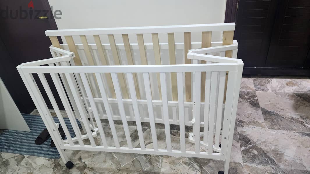 BABY COT BED WITH MATTRESS/ WALKER/CHAIR 1