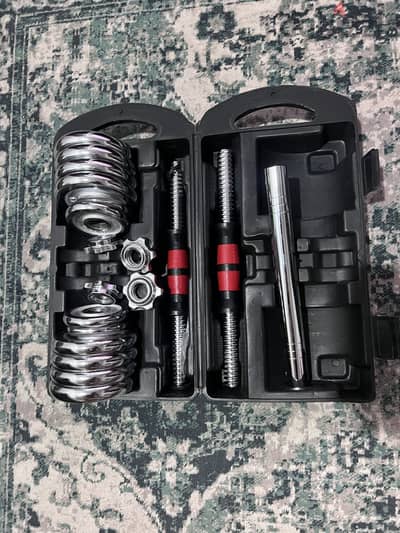Set dumbell  20 kg new with box and bar