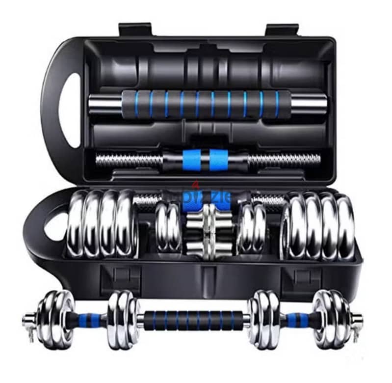 Set dumbell  20 kg new with box and bar 2