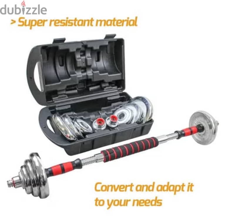 Set dumbell  20 kg new with box and bar 3