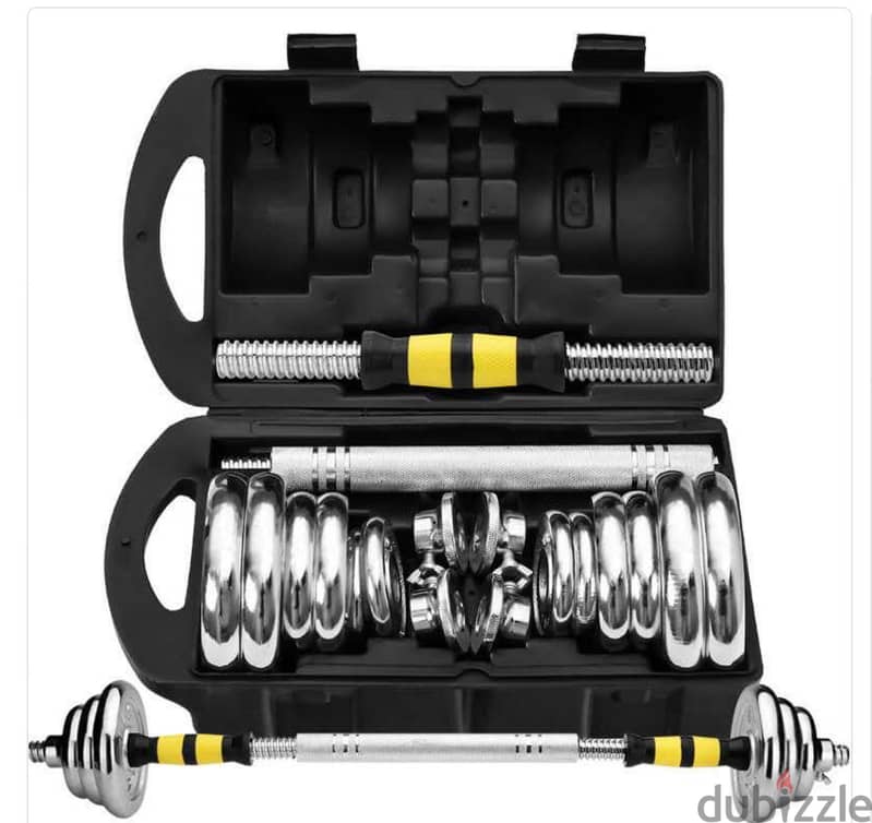Set dumbell  20 kg new with box and bar 7