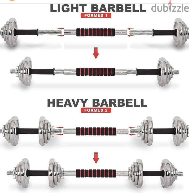 Set dumbell  20 kg new with box and bar 12
