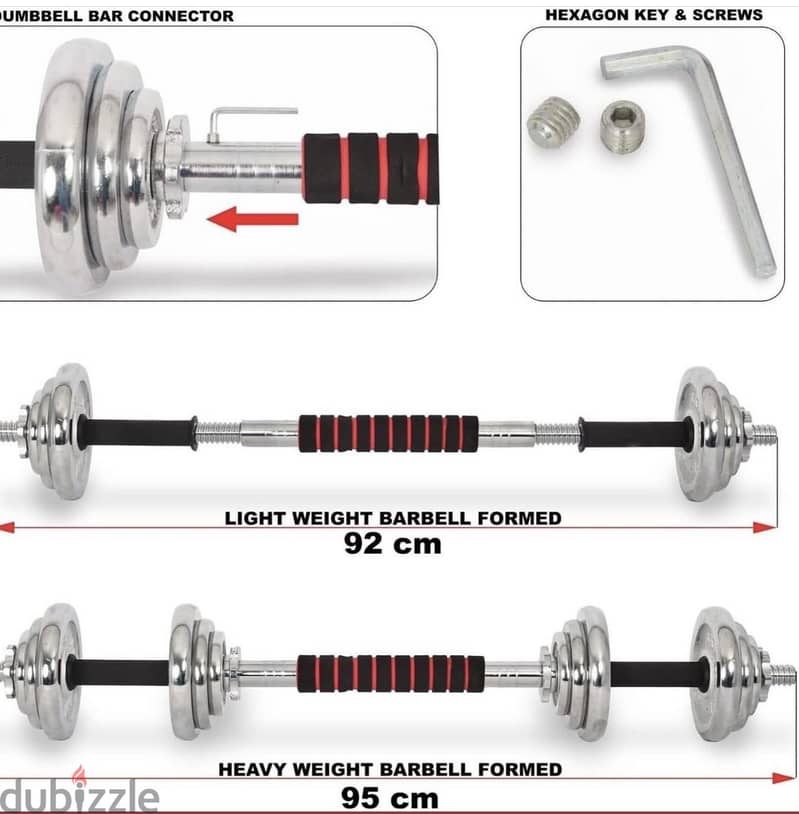 Set dumbell  20 kg new with box and bar 13