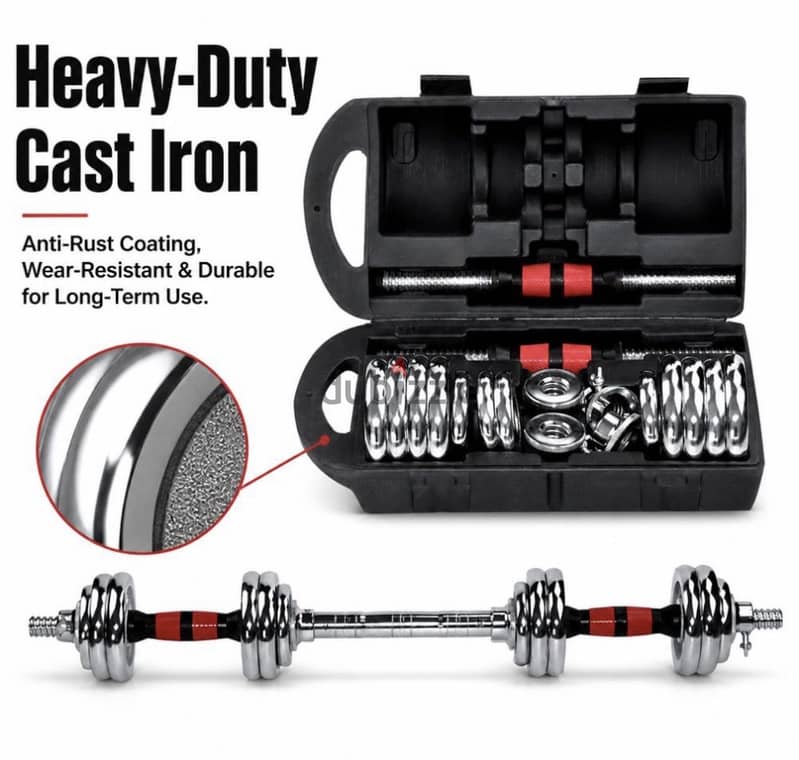 Set dumbell  20 kg new with box and bar 17