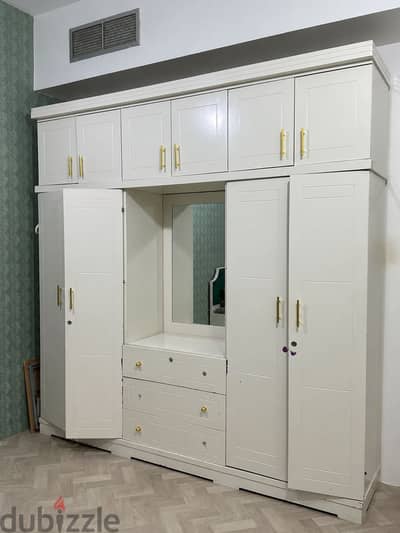 White Wardrobe with Attached Vanity for Sale
