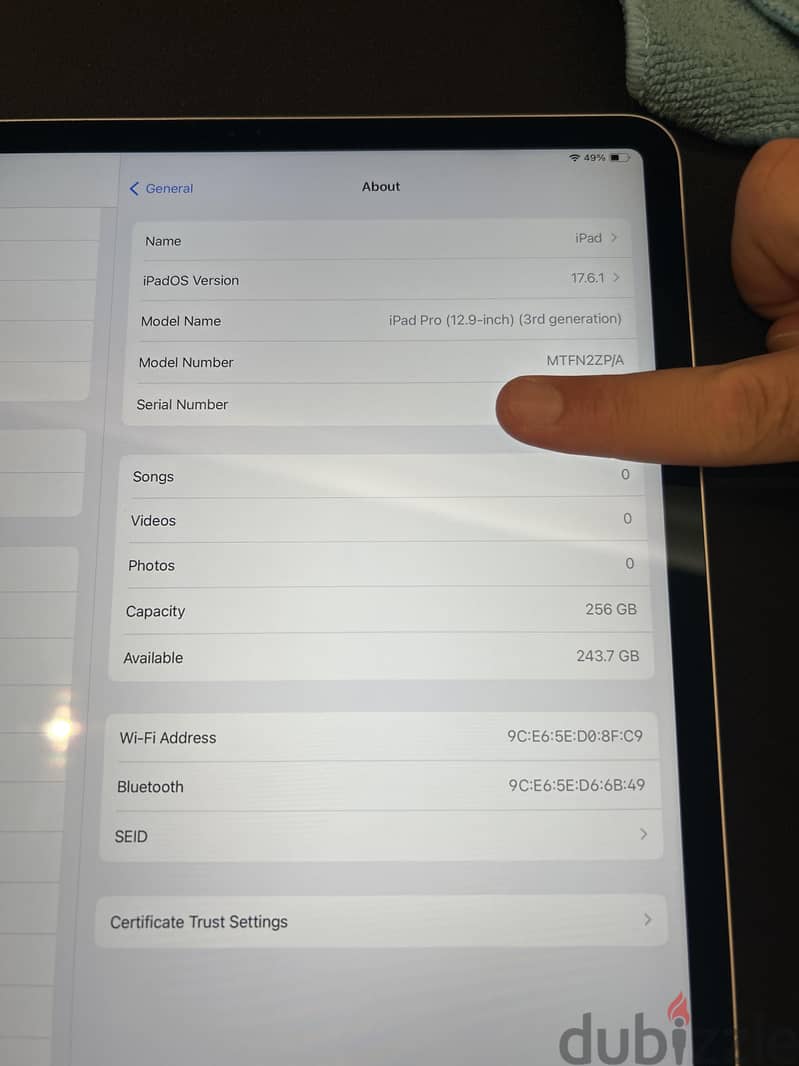 iPad pro 12.9inch 3rd generation in great condition NO BOX OR CHARGER 9