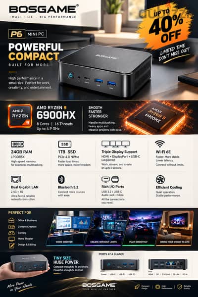 New Mini PC/Computer – 40% OFF   Ryzen 9 Powerhouse Mini PC