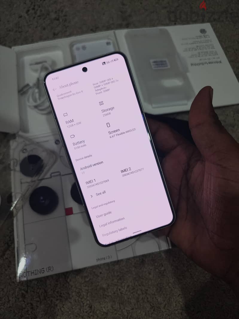 Nothing Phone 3 5g, 12gb ram 256gb memory 12
